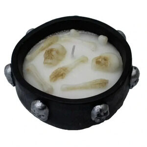 New Black Witches Stew Bones Skeleton Gothic Halloween Candle Decorations